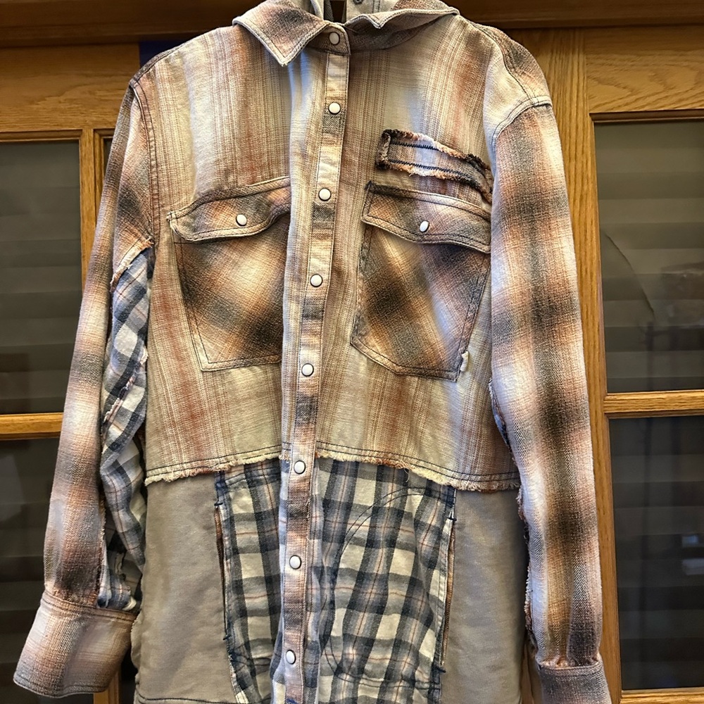 We the Free Multi Patchwork Flannel Size L